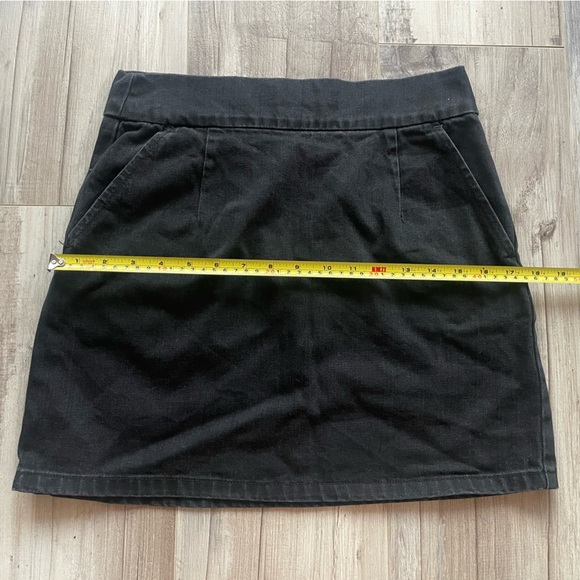 Topshop Black Denim Mini Skirt - Size 6 - Picture 8 of 13